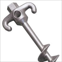 Big Dog™ Screw In Pegs feature a durable aluminum alloy build with two handles and a spiral tip, designed for easy installation of ground rods into the earth.