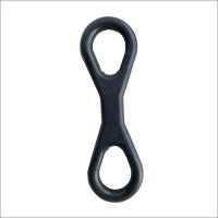The Camping Kit Starter Pack – Each includes a black, figure-eight shaped climbing belay device with two rounded holes—an essential for anyone seeking adventure on their first camping trip.