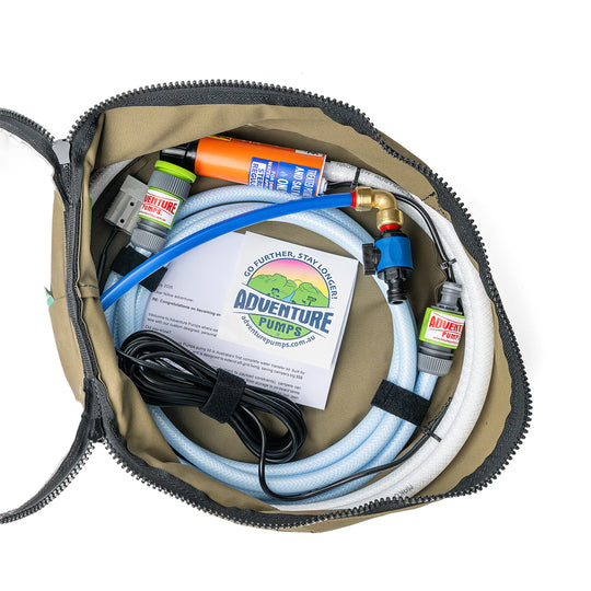Adventure Pumps Universal 12V Water Transfer Pump Kit Bundle (WITH Canvas Bag) Power Accessory Compatible