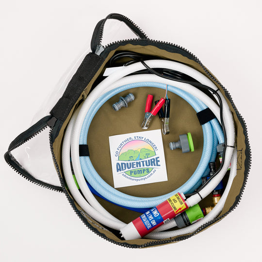 Universal 12V Water Transfer Pump Kit Bundle (WITH Canvas Bag)