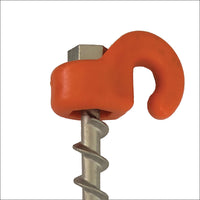 A close-up of the Ground Dog™ Hook Collar – Each, featuring a metal screw with an orange plastic hook and a collar at the top, set against a plain white background.