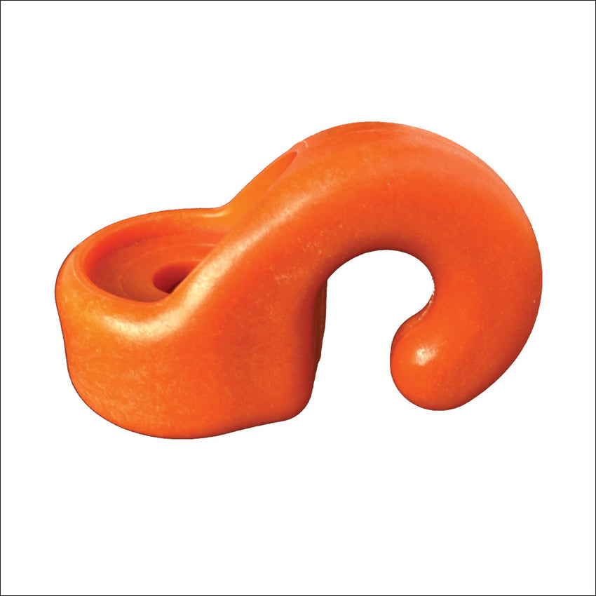 The Ground Dog™ Hook Collar – Each is an orange plastic hook with a curved, spiral design and a hook collar at one end, displayed against a white background.