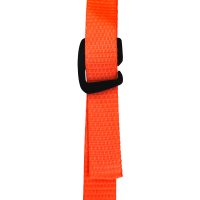 Tie Down Straps with Retaining Clips – Pair: An orange strap with a black plastic buckle, displayed on a white background.