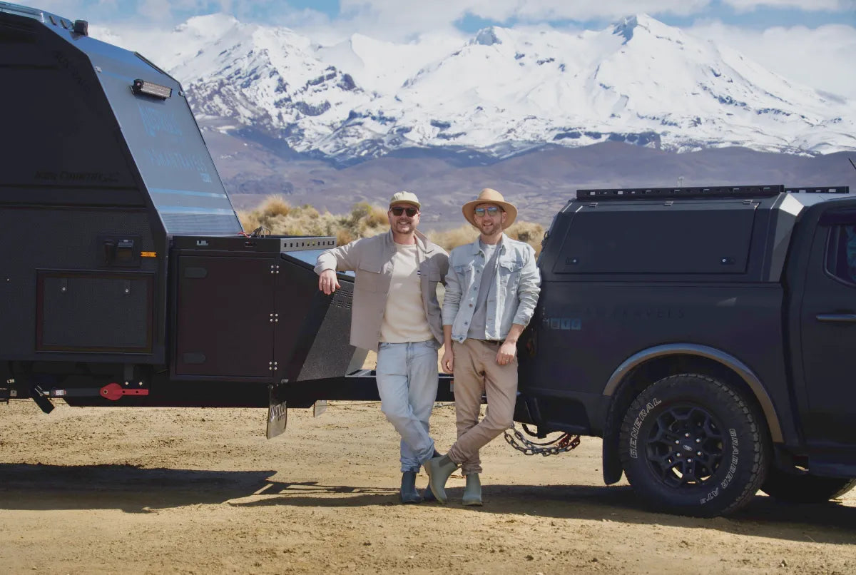 Tasman Travels touring New Zealand with their caravan
